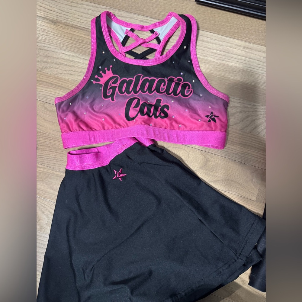 Galactic Cats Pink and Black Kids Matching Set